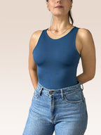 Body Básico Cuello Redondo Doble tela, Azul Petróleo , Talla Única