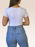 Body Manga Corta Doble tela Blanco Talla Única