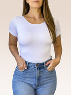 Body Manga Corta Doble tela Blanco Talla Única