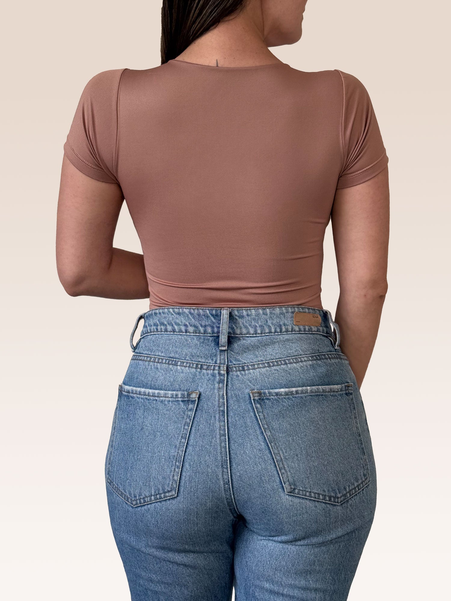 Body Manga Corta Doble tela Vinotinto Talla Única