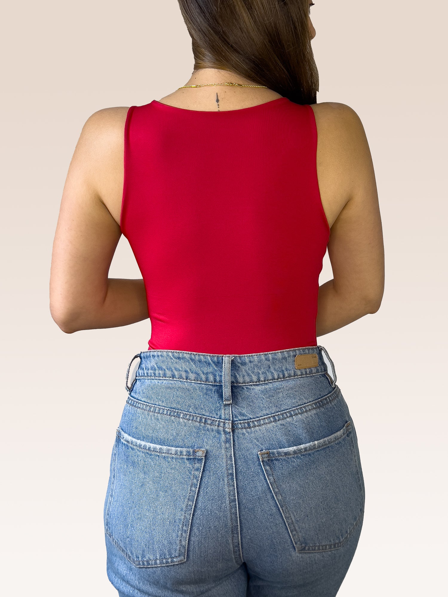 Body Básico Cuello Redondo Doble tela, Rojo , Talla Única