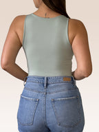 Body Básico Cuello Redondo Doble tela, Verde Pistacho , Talla Única