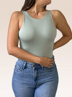 Body Básico Cuello Redondo Doble tela, Verde Pistacho , Talla Única
