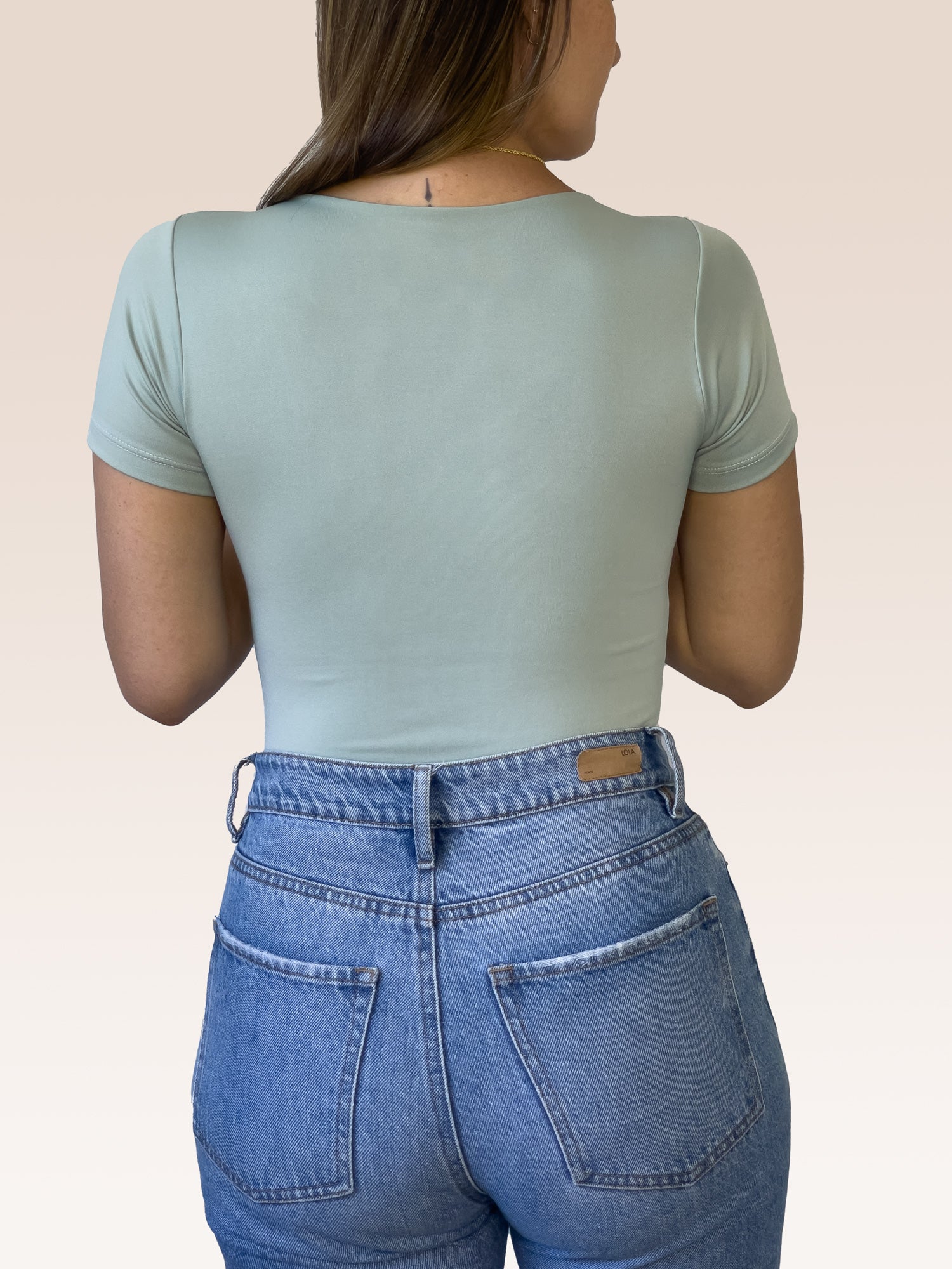 Body Manga Corta Doble tela Verde Pistacho Talla Única