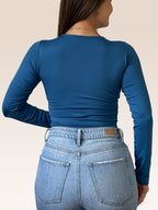 Blusa Básica Manga Larga Doble Tela