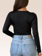 Blusa Básica Manga Larga Doble Tela