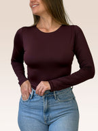 Blusa Básica Manga Larga Doble Tela