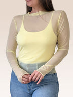 Buso Manga Larga Malla+ Básica interior Butter Cream S - M