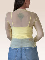 Buso Manga Larga Malla+ Básica interior Butter Cream S - M