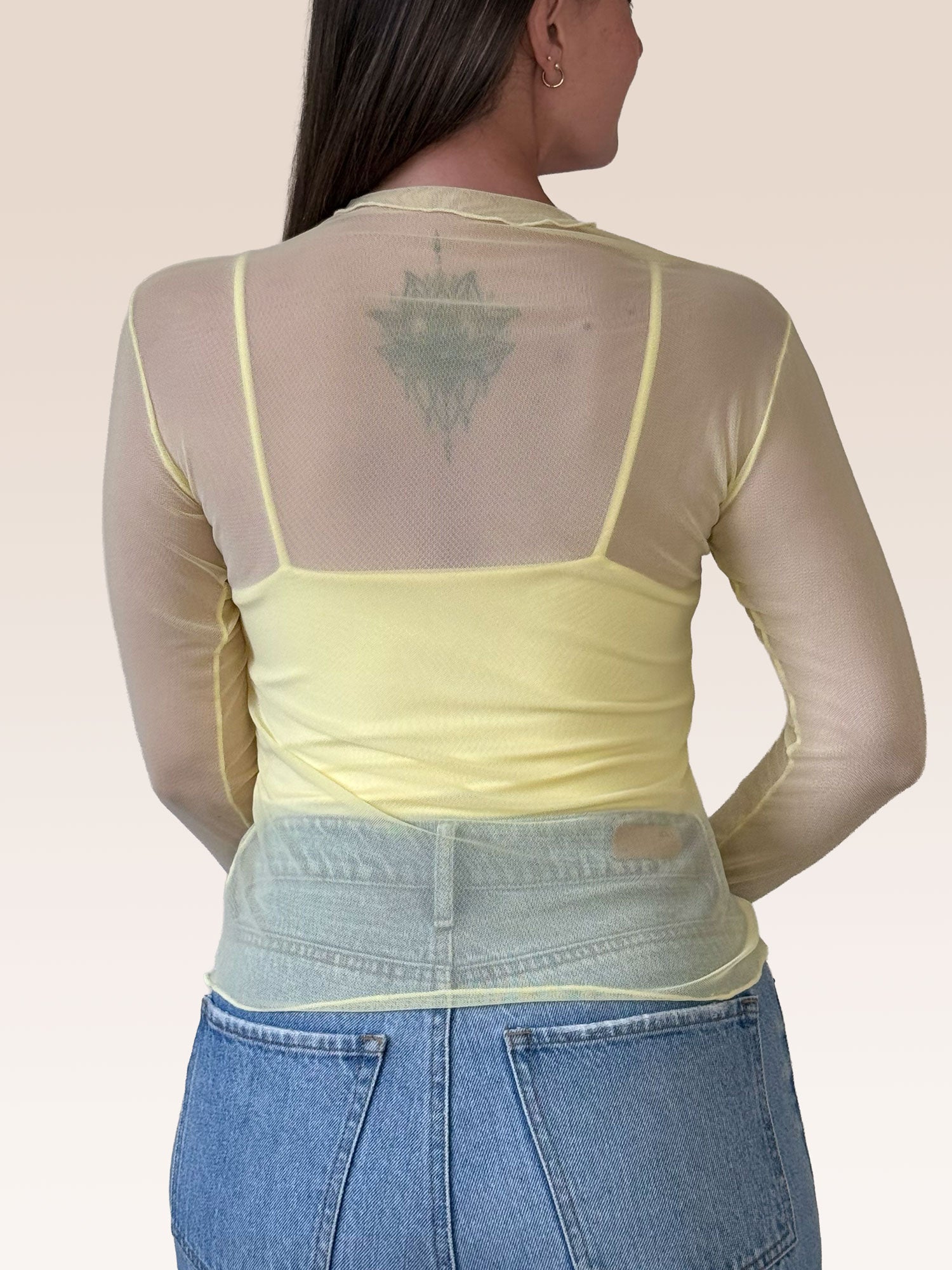 Buso Manga Larga Malla+ Básica interior Butter Cream S - M