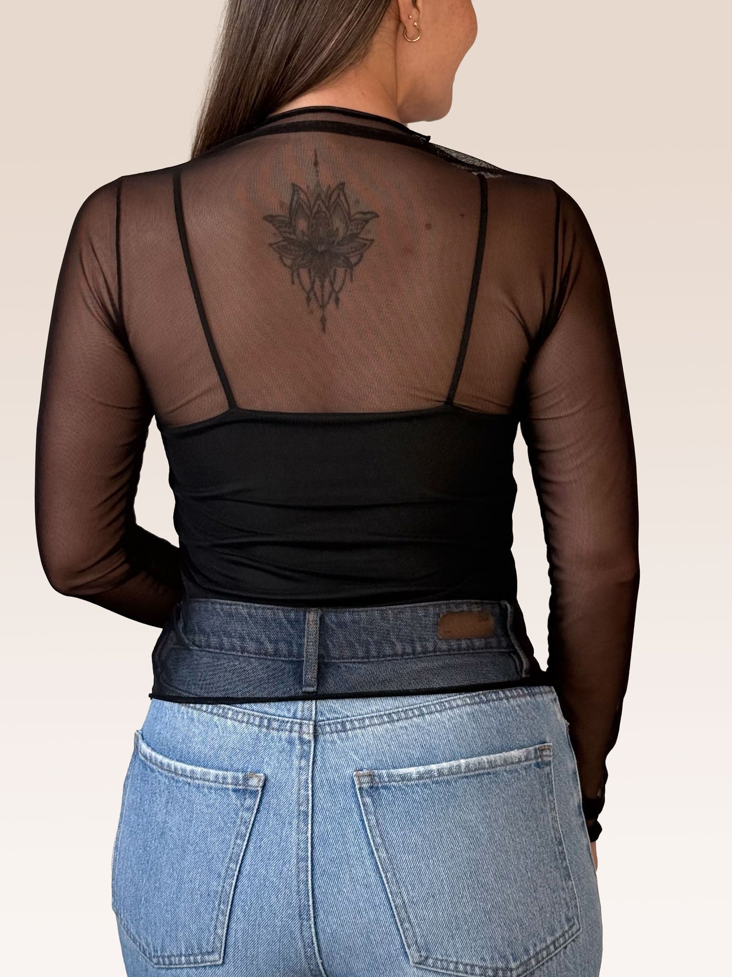 Buso Manga Larga Malla+ Básica interior Negro S - M